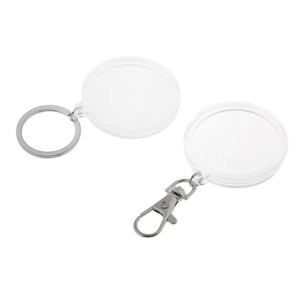 Large 40mm Plastic Coin Keychain for Women Round Key Ring Purse Accessory Bag Keychain Solution
