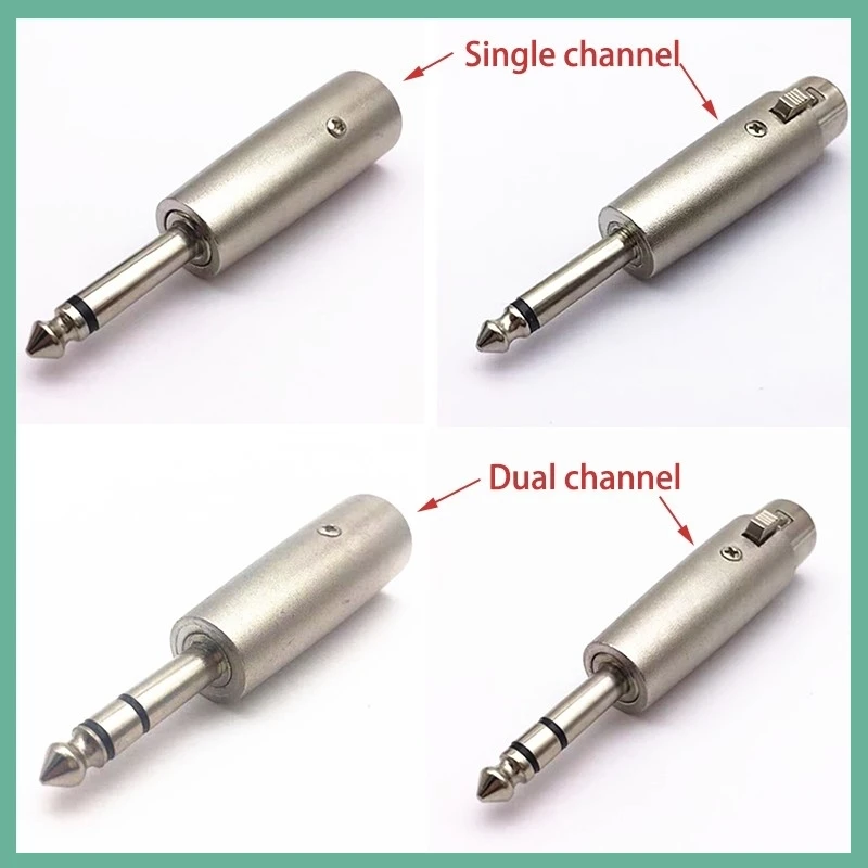 6.5mm Revolving Male Or Female Dual Channel Single Channel Three Section Tail 3-pin Plug Card Dragon Male All Metal Adapter E3
