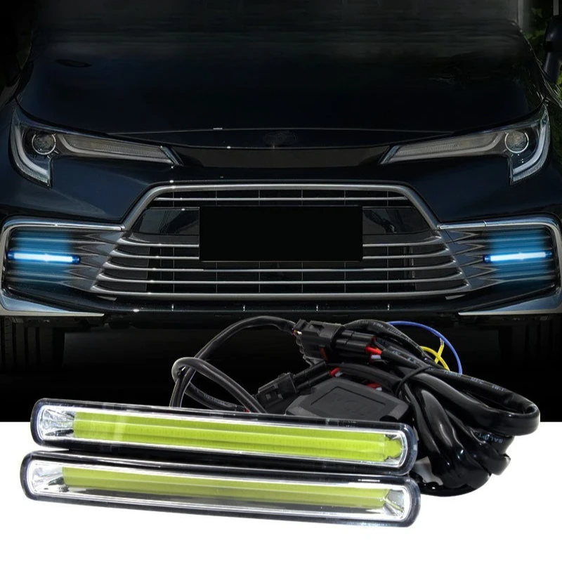 

2pcs 12V/24V 18CM Universal Ultra Bright 12W COB Daytime Running Light 6500K LED Car DRL Driving Lamp Waterproof Fog Lights E4