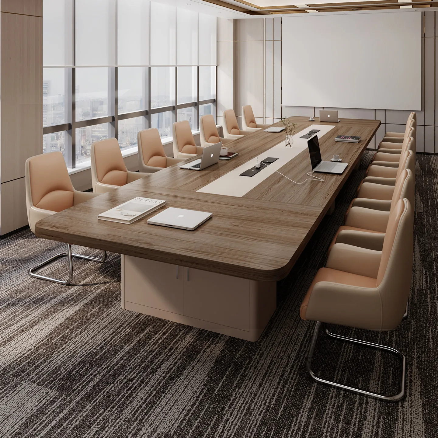 CX modern simple atmosphere negotiation table and chair combination multi-person business strip table