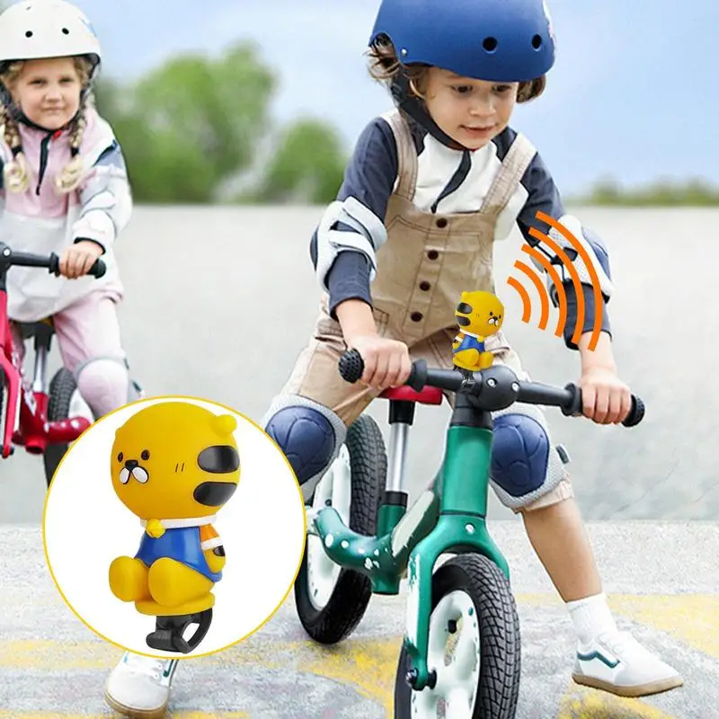 Kids Bike Bell Tiger Squeeze Bell Kawaii Panda Animal Cycling Bells Fun Soft Cute Horn For Children For Girls Bike Handlebars