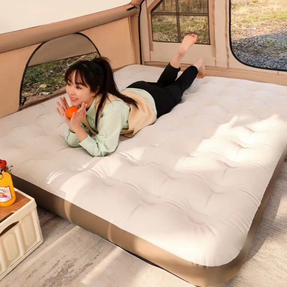 Camping Double Inflatable Mattress Flocking Air Bed Tent Sleeping Bed Double Outdoor Tent Inflatable Mattress