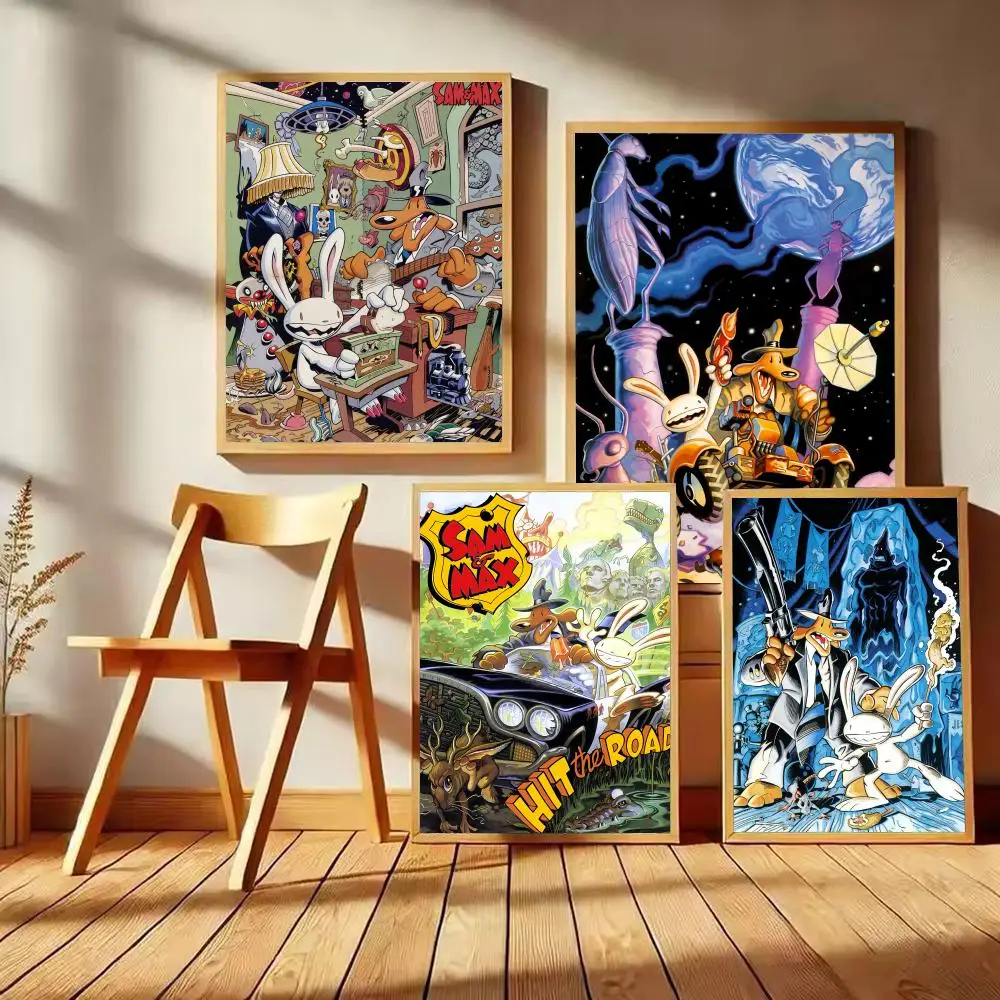 S-Sam An Max Hit The Road Poster Self-adhesive Art Waterproo
