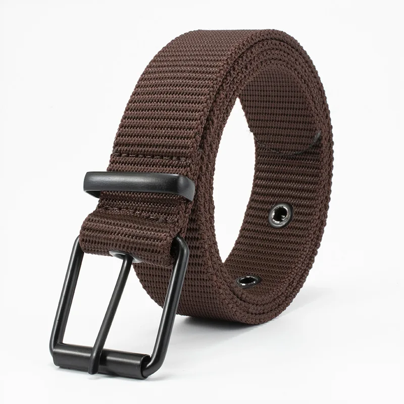 Heren Riem Rechthoekige Metalen Naaldgesp Outdoor Heren Sport Riem Naald Gesp Nylon Riem Ronde Staart Riem Voor Man