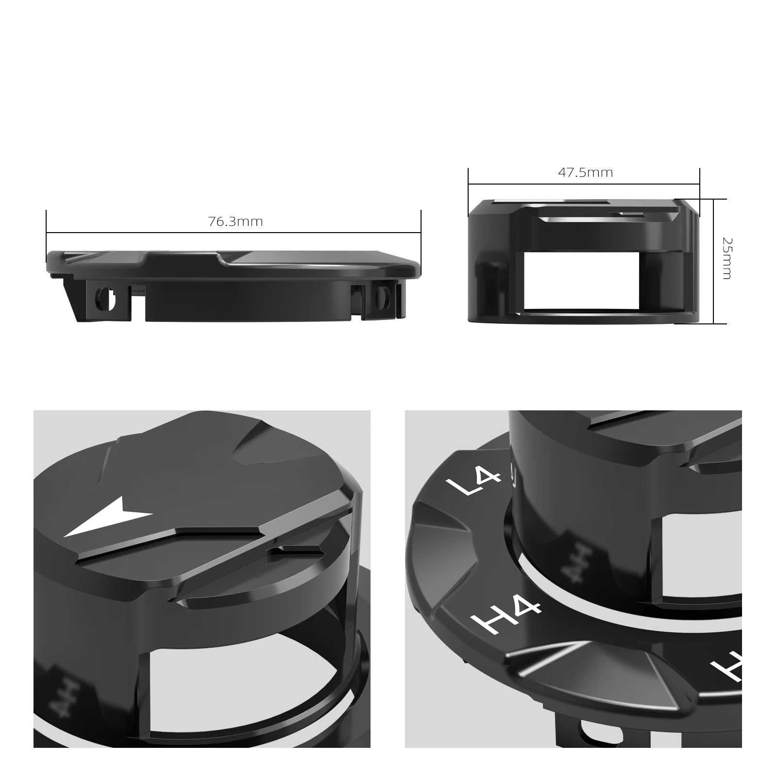 BEVINSEE حافظة نقل من الألومنيوم غطاء مقبض القرص والإطار لسيارة Toyota 4Runner 2014-2024، استبدل لـ 36360-35610