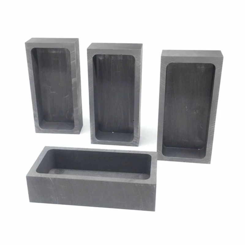 Reusable Ingot Casting Mould Gold Silver Graphite Ingot Mold Rectangular Graphite Crucible for Melting Casting  Dropship