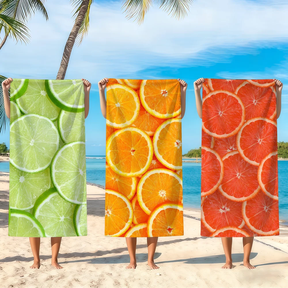 Refreshing fruit slices for summer Cool Towel Beach Oversized Soft Ultra Absorbent Quick Drying Large Pool Camping Bathroom