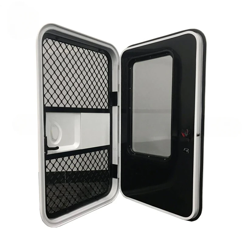 

Modified RV accessories, water drop-shaped trailer RV door with anti-theft mesh door screen door 620 * 1150