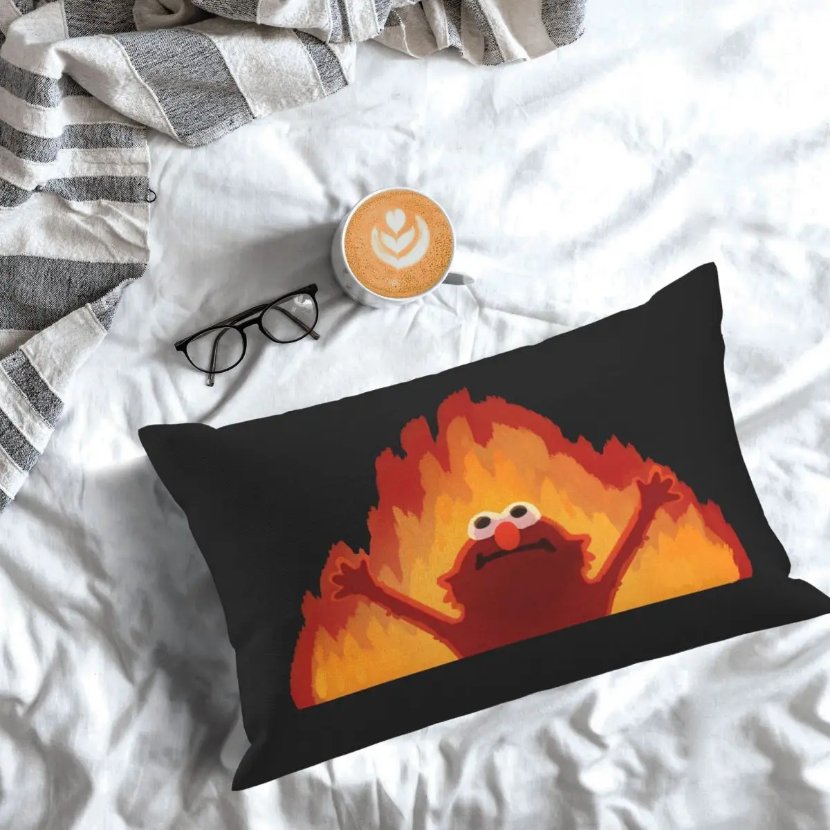 Декоративная прямоугольная наволочка Hellmo Elmo On Fire для подушки, для спальни, дома, для комфорта, для декоративной подушки
