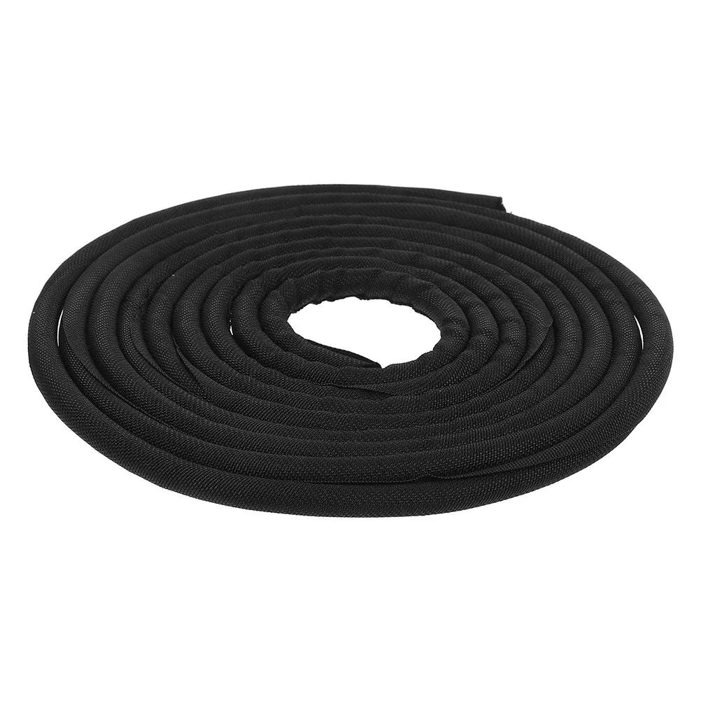 Black Polyester Cable Sleeve Self Wrapping Dog Cat Cord Protector Chew Proof Electric Cord Cover Wire Organizer Home Office Use
