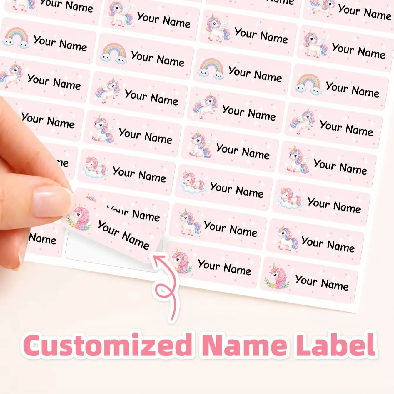 1-300PCS Custom Personalized Waterproof Name Stickers for Notebooks,Lockers,Clipboards,Book Bags,Water Bottles & Pencil Holders