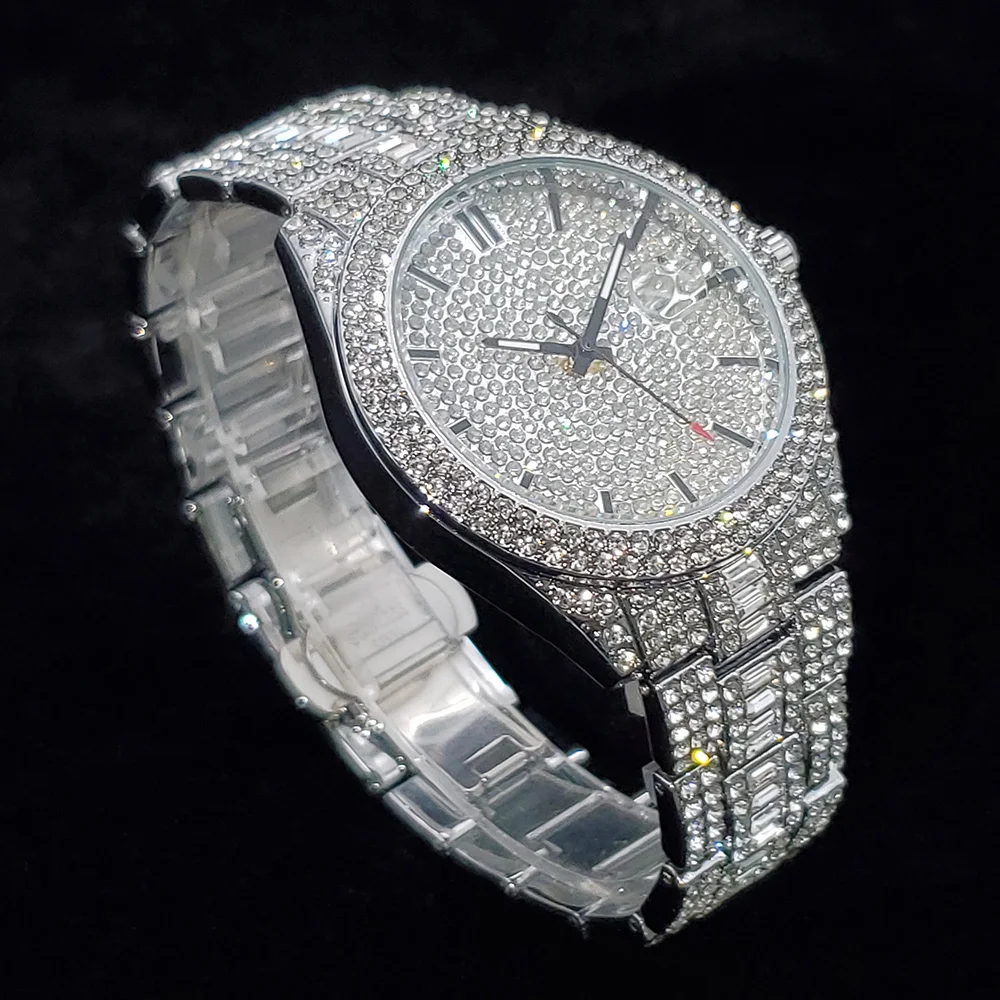 2026 Neue Luxus-Diamantuhr für Herren, Top-Verkauf, Modische Iced-Out Quarz-Armbanduhr, Hip-Hop-Street-Style, Exquisite Weihnachtsgeschenke – Detail 4