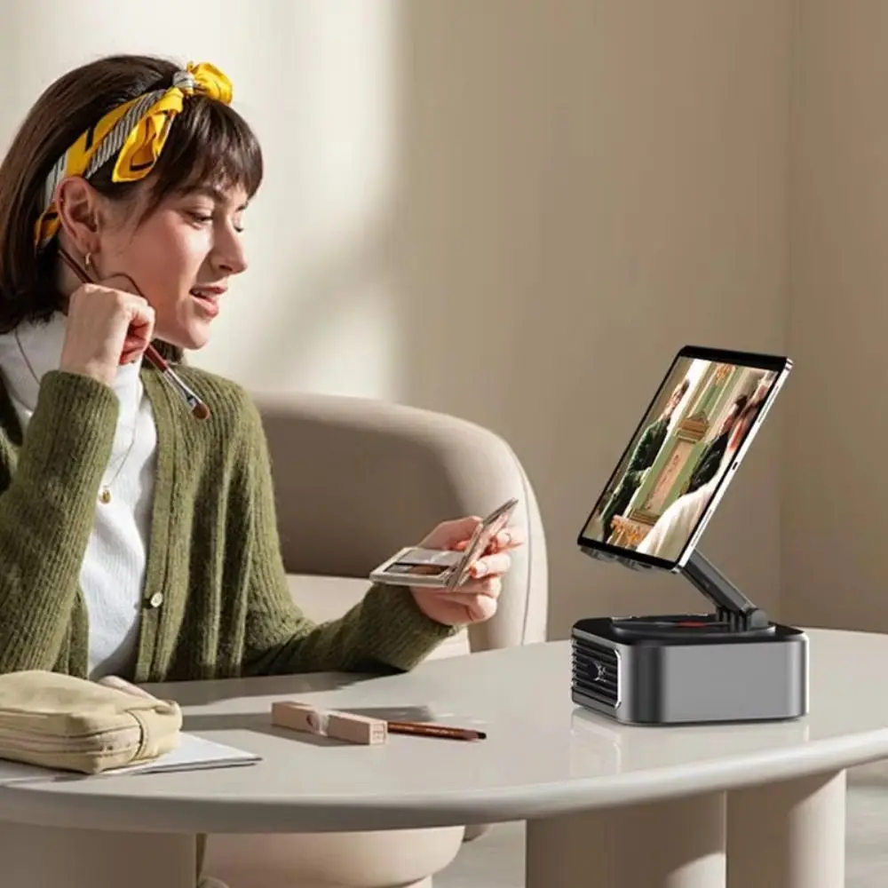 

K Song 3 in 1 Desk Tablet Stand Foldable High Sound Quality Wireless Bluetooth Speaker Innovative Singing Smartphone Mount