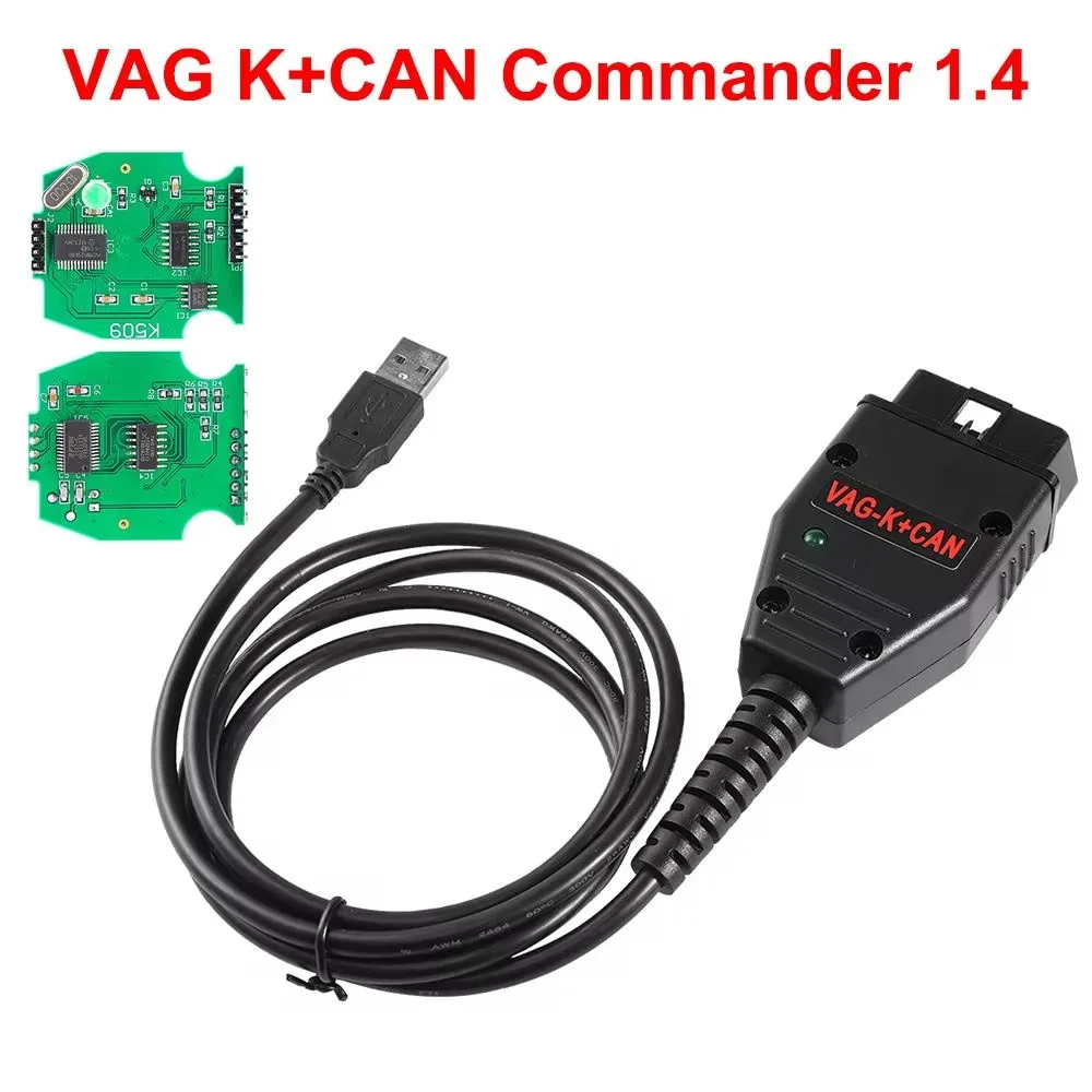 VAG K CAN Commander 1.4 FTDI PIC18F25K80 K+CAN 1 4 OBD 2 OBD2 Auto Car Diagnostic Tools Interface COM K-line Cable