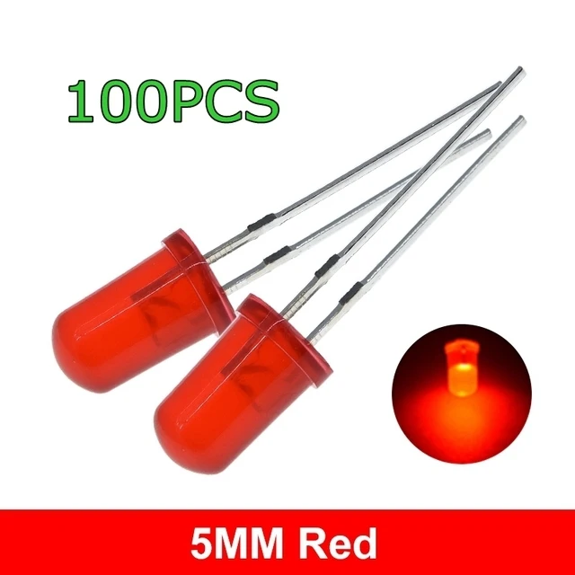 BoRui 5 colors x20pcs =100pcs F5 5MM Round Yellow White Red Green Blue Diffused Round DIP Diode LED Lamp Light