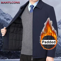 Plus Size 7XL 8XL Business Casual Men's Winter Jacket Thicken Padded Inner Warm Winter Jackets for Men Social Luxury Formal Coat