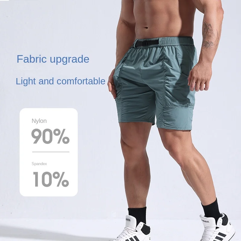 

2024 new Summer men's sports shorts loose fitting men's casual pants two-piece pants multi pocket workwear pants beach pants