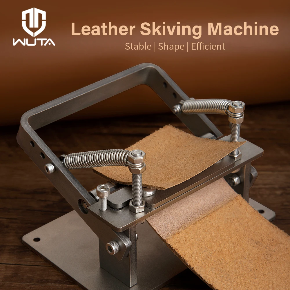 

WUTA Manual Leather Skiving Machine Strip Belt Thinning Skiver Splitter Cowhide Leather Peeling Machine DIY Strap Cutting Tools