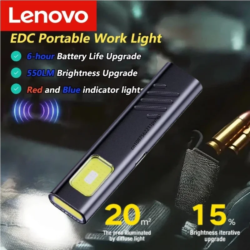 

Фонарь Lenovo Security: портативный, мощный, для работы на улице, обслуживания, экстренных ситуаций, EDC-фонарь для дома и улицы.