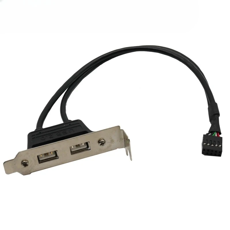 

10 шт., 9-контактный разъем для материнской платы с двумя портами USB 2,0, 9-контактный кабель-переходник для материнской платы с 2,54 на USB-кабель для передачи данных
