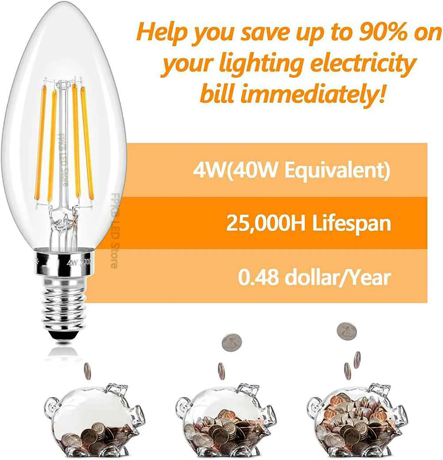 10pcs 6W 4W 2W E14 LED Bulb AC220/240V Filament Candle Light C35 Edison Glass Bulb Retro Antique Vintage Style Cold White Warm