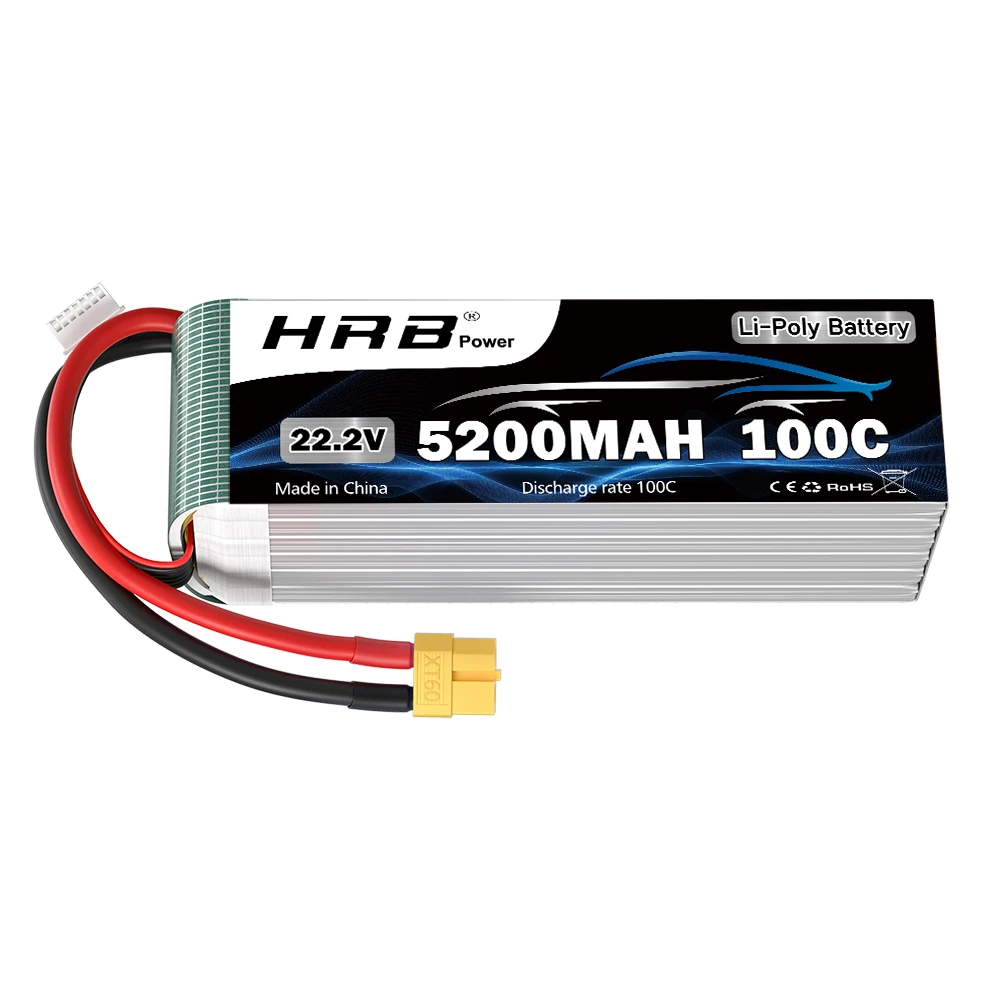HRB 6S Lipo Batterij 22.2v 5200mah RC Drone Batterij 100C Met XT60 Connector Voor Globin SAB 700 helikopter RC Vliegtuig RC Monster