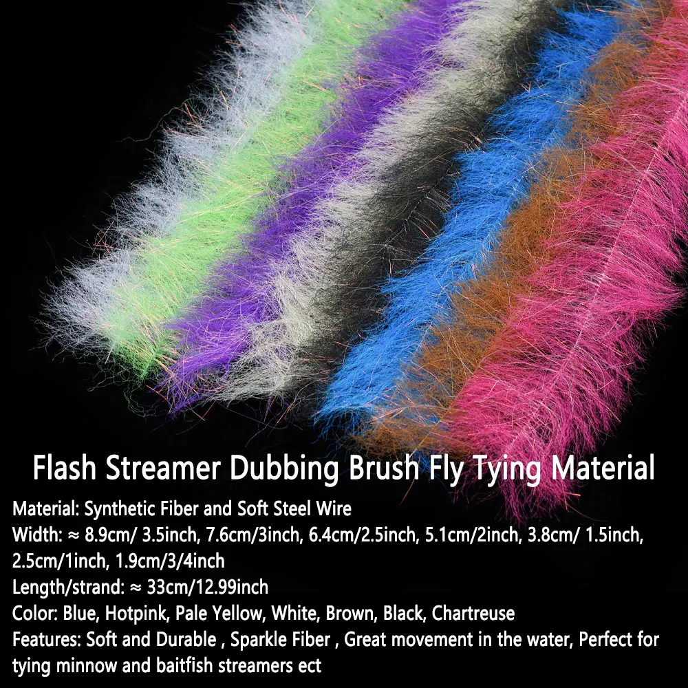 Bimoo Streamer Flash Cepillo Dubbing – Atado moscas predation agua salada - imagen 2
