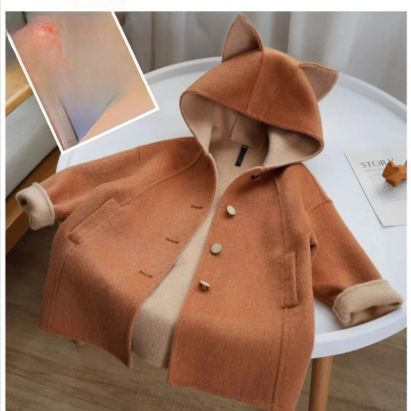 

2025 Autumn/Winter New Thickened Children's Medium to Long Cartoon Cute Fox Fur Coat