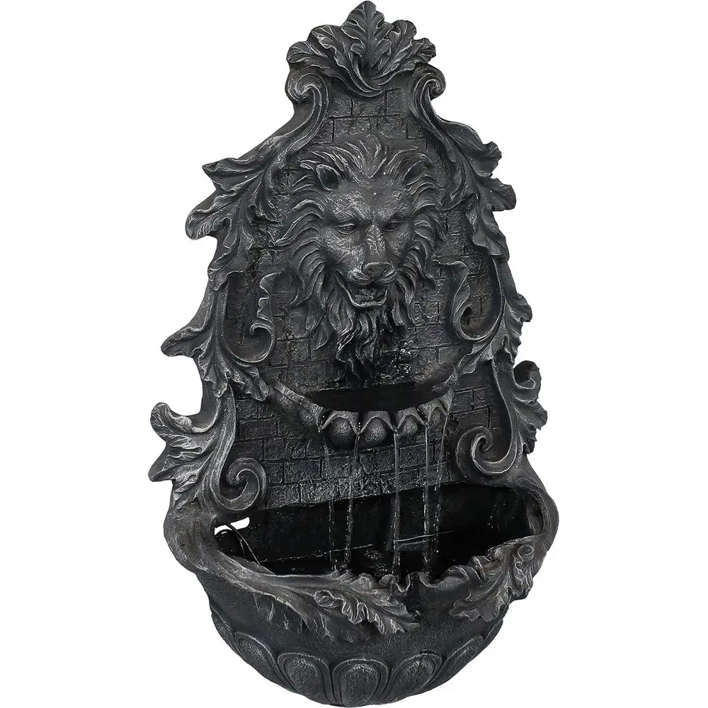 

30-дюймовый фонтан с изображением льва из полистоуна с резервным питанием от батареи