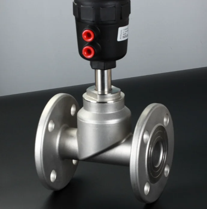 Valvola a sede angolare filettata femmina pneumatica in acciaio inossidabile 304 316 BSP NPT ad alta temperatura acqua gasolio vapore da 1,6 mpa
