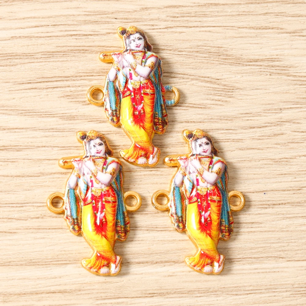 Tusember 20 Stück Emaille-Öltropfen-Anhänger mit Hinduismus-Motiven: Ganesha, Göttin, Kashi, Vishnu für Ohrringe, Halsketten, Schmuckherstellung, DIY-Zubehör – Detail 14