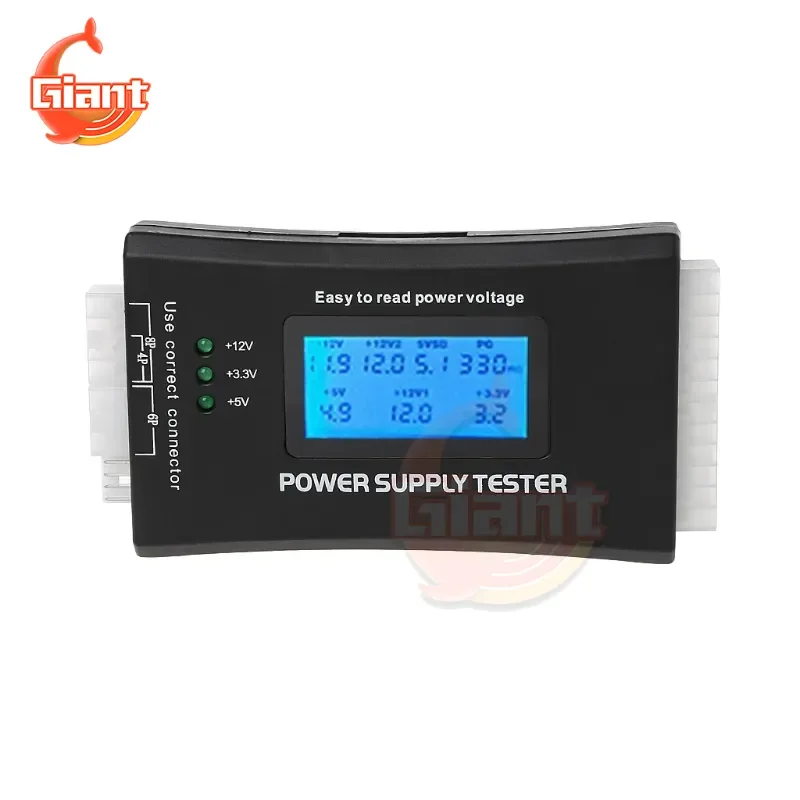 20/24 Pin PC Power Supply Tester Diagnostic Tools Quick Bank Supply Power Measuring Computer Power Measuring For ATX BTX ITX TFX