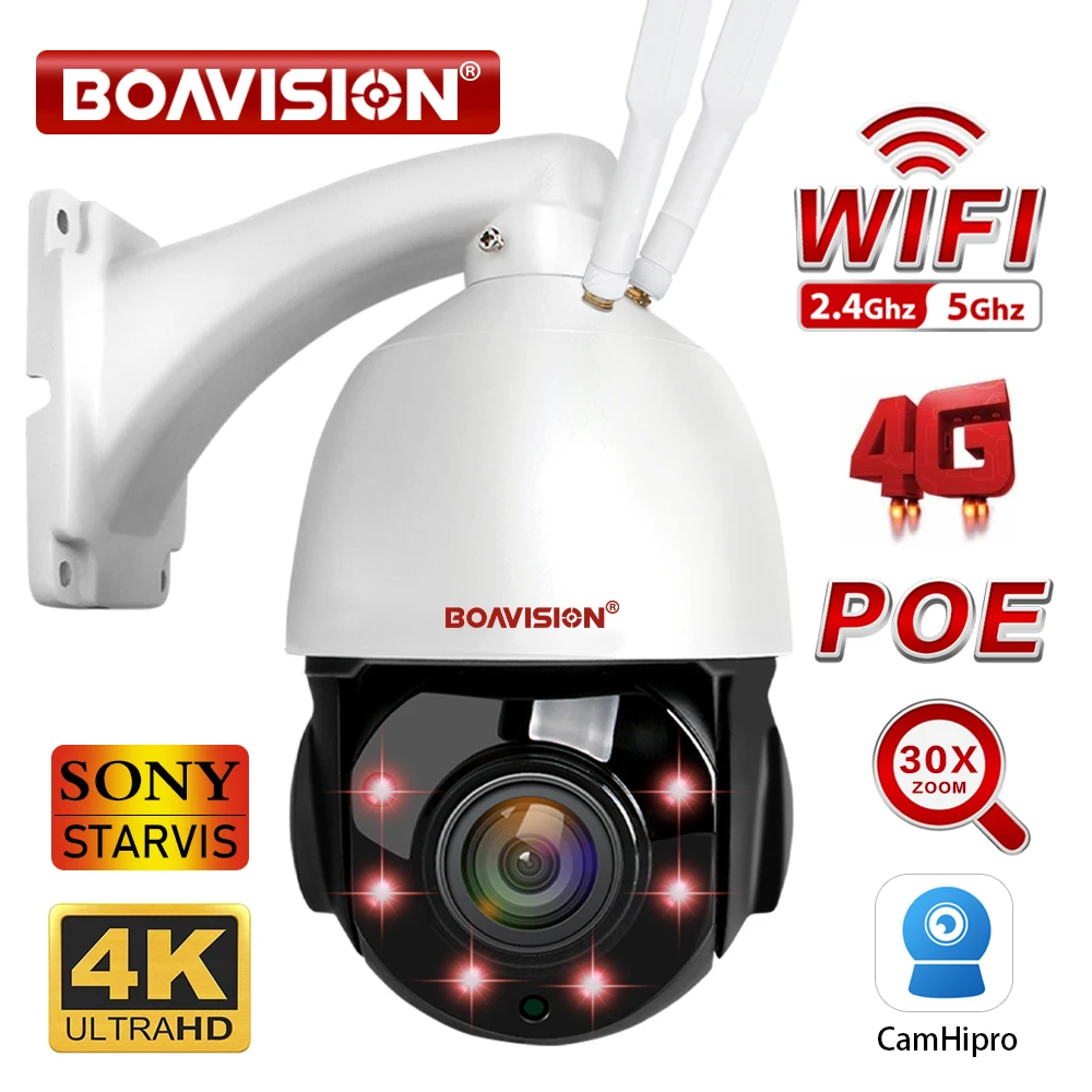 ru 4K 8MP Wi-Fi Камера открытый AI отслеживание HD 5MP PTZ камера видеонаблюдения wifi