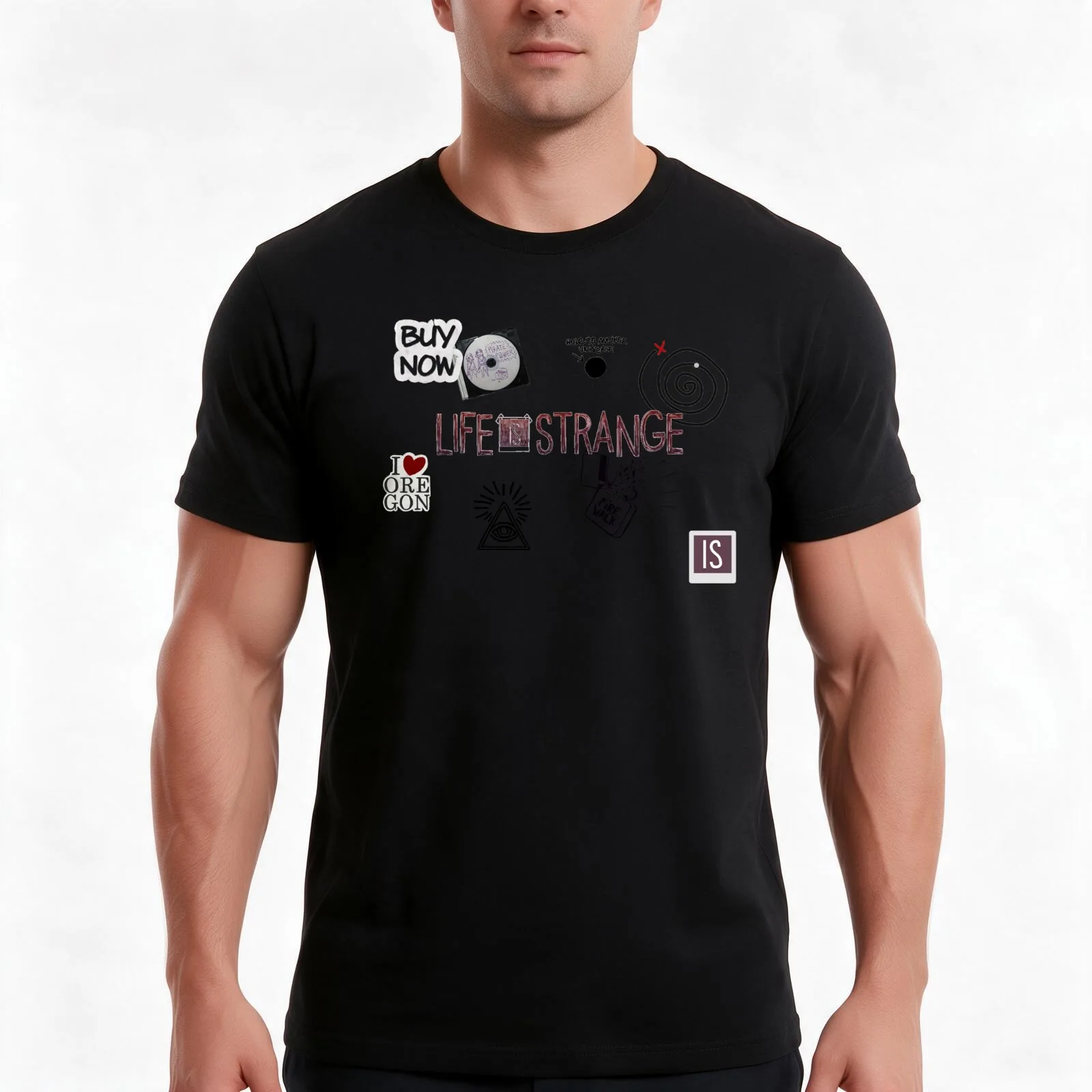 Life is Strange - Icons T-Shirt, Summer Casual Cotton Tee, Oversized Streetwear Tops, Vintage Graphic Print, Unisex Men Women