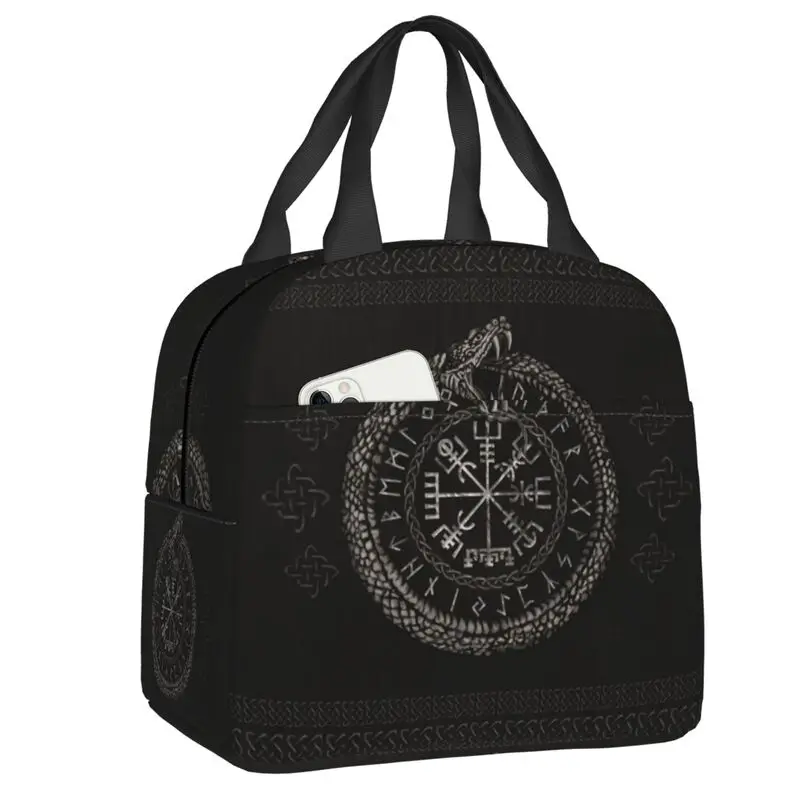 

Vegvisir Viking Insulated Lunch Bags for Camping Travel Vikings Valhalla Compass Portable Thermal Cooler Lunch Box Women Kids