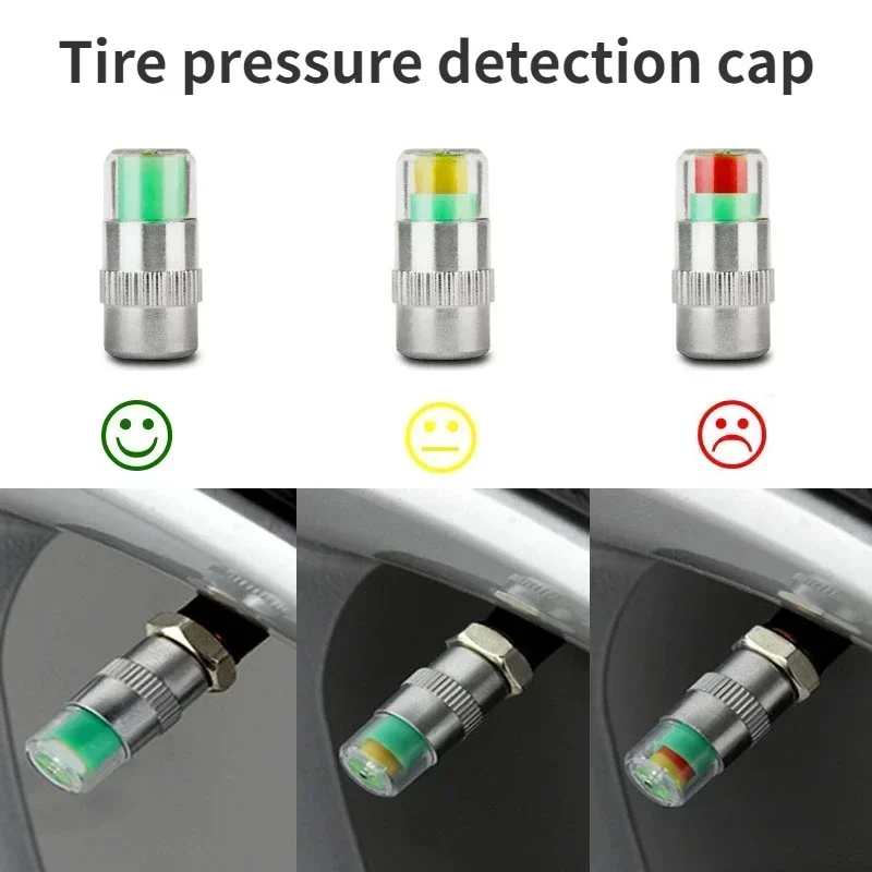 Tire Pressure Valve Caps Easy To Read Sensor Indicator Valve Stem Caps for Automotive Cars Trucks SUVs
