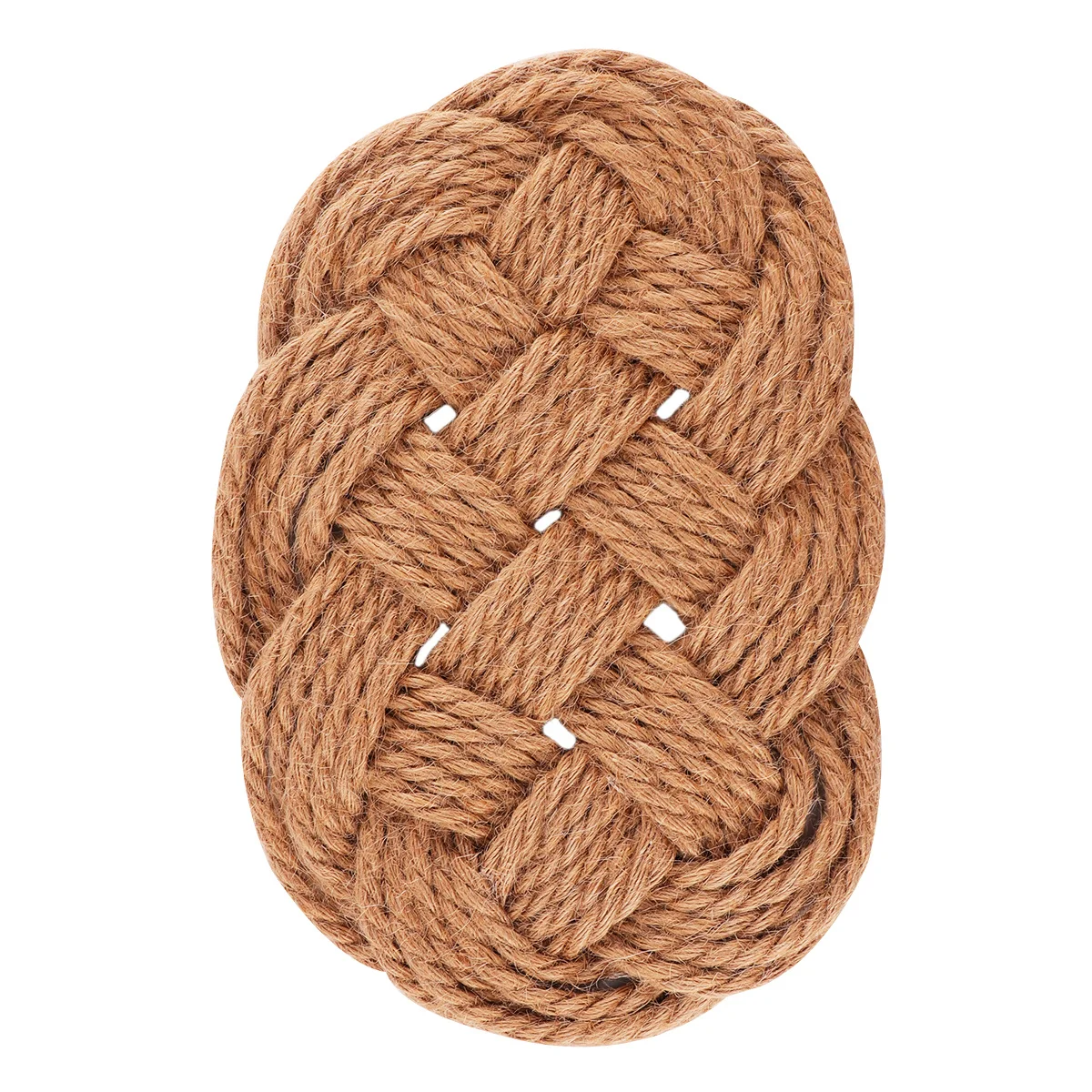 

Brown Elliptical Hand Woven Cotton Table Mat Set High Temperature Resistance Non Slip Surface for Table Protection and