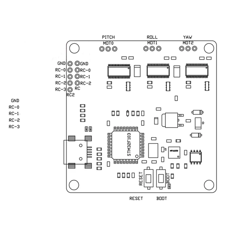 ABKN-Per FPV Ripresa aerea SCT Hawkeye Modulo cardanico Gimbal a 2 assi Modulo cardanico brushless 2D a 3 assi