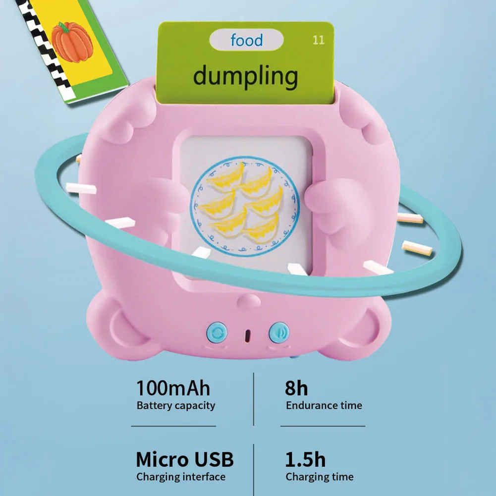 Early Education Flash Card Learning Toys Talking Flashcards for Kids Preschool English Electronic Audio Book Machine Gift