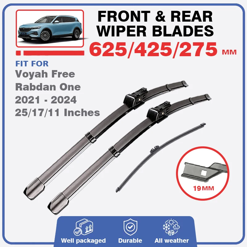 

For Voyah Free Rabdan One 2021 2022 2023 2024 Front Rear Windscreen Wiper Blades Window Windshield 25"17"11" Brushes Refills