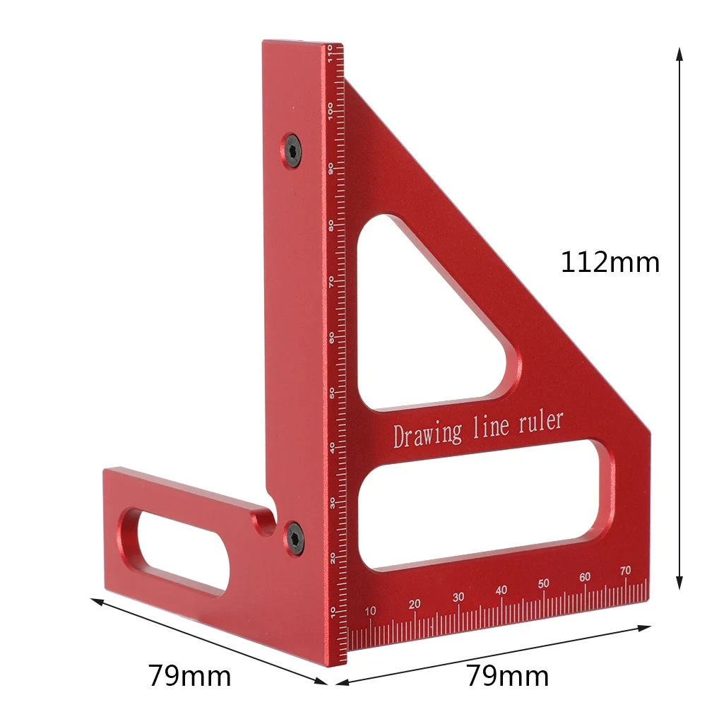 Woodworking Square busur derajat aluminium Aloi Miter segitiga penggaris presisi tinggi tata letak alat pengukur untuk insinyur Carpent