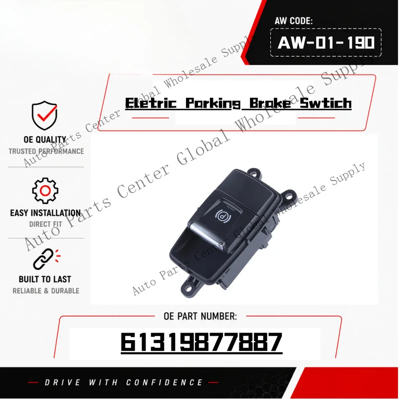 L+ CENTER CONSOLE ELECTRONIC PARKING BRAKE CONTROL SWITCH FOR 2016-23 BMW X1 F48
