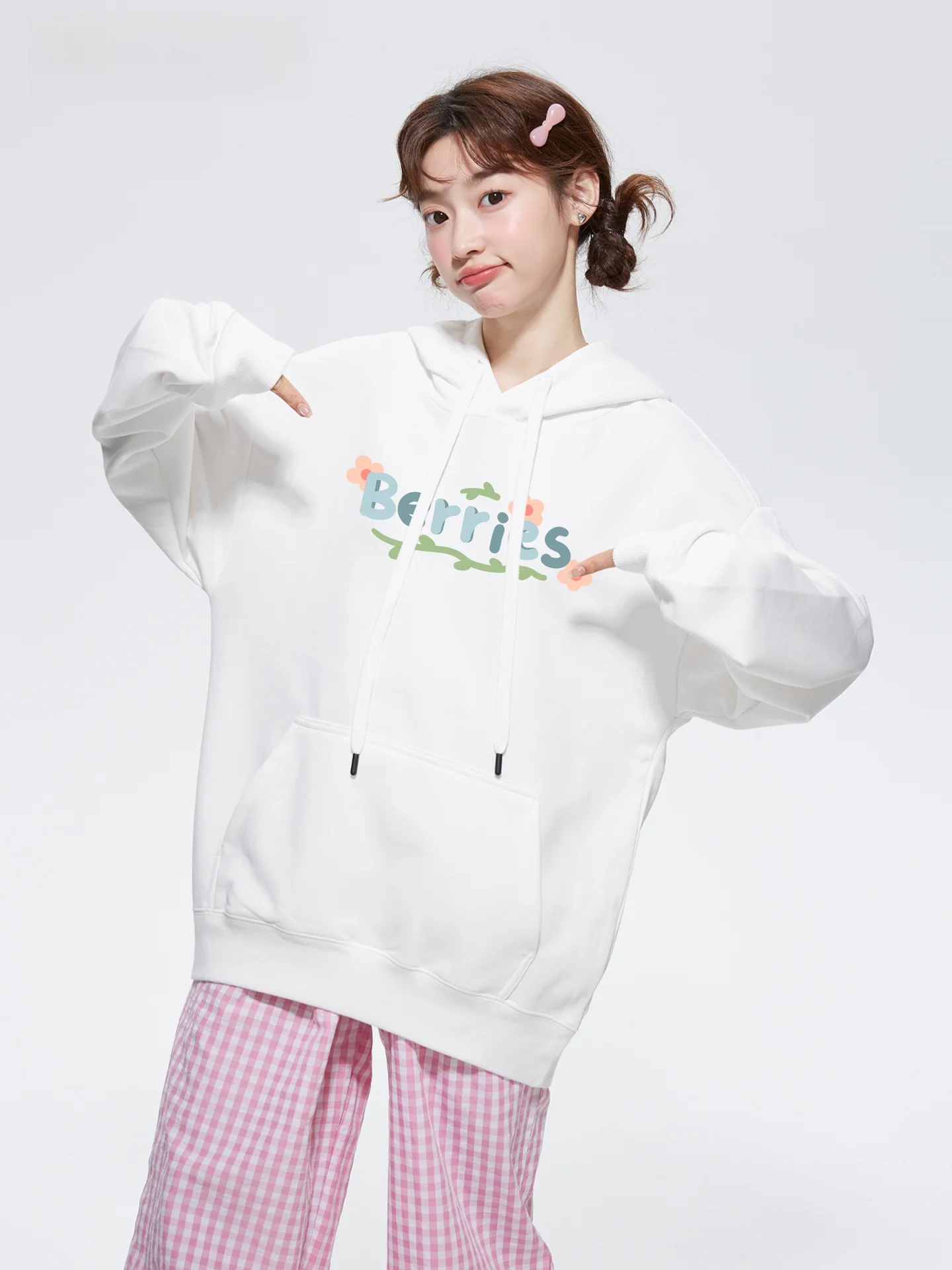 

Creative Letter Print Hoodie Sweatirt Simple Versatile ex Autumn Winter Cotton Polyester Blend Comfortable Loose Fit
