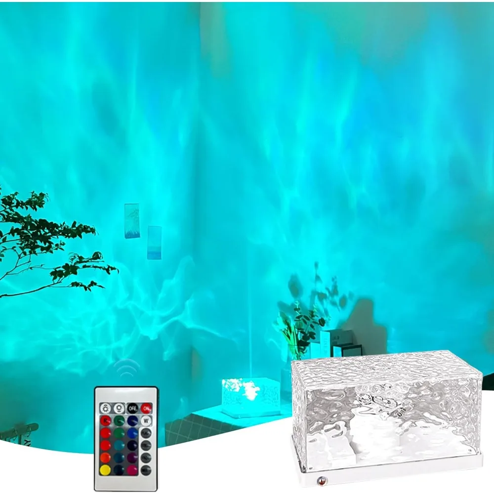 

Ocean Wave Light Projector,Luminoth Northern Lights Cube with Touch/Remote Control,16 RGB Colors Aurora Glow Lamp,Mood Night Lig