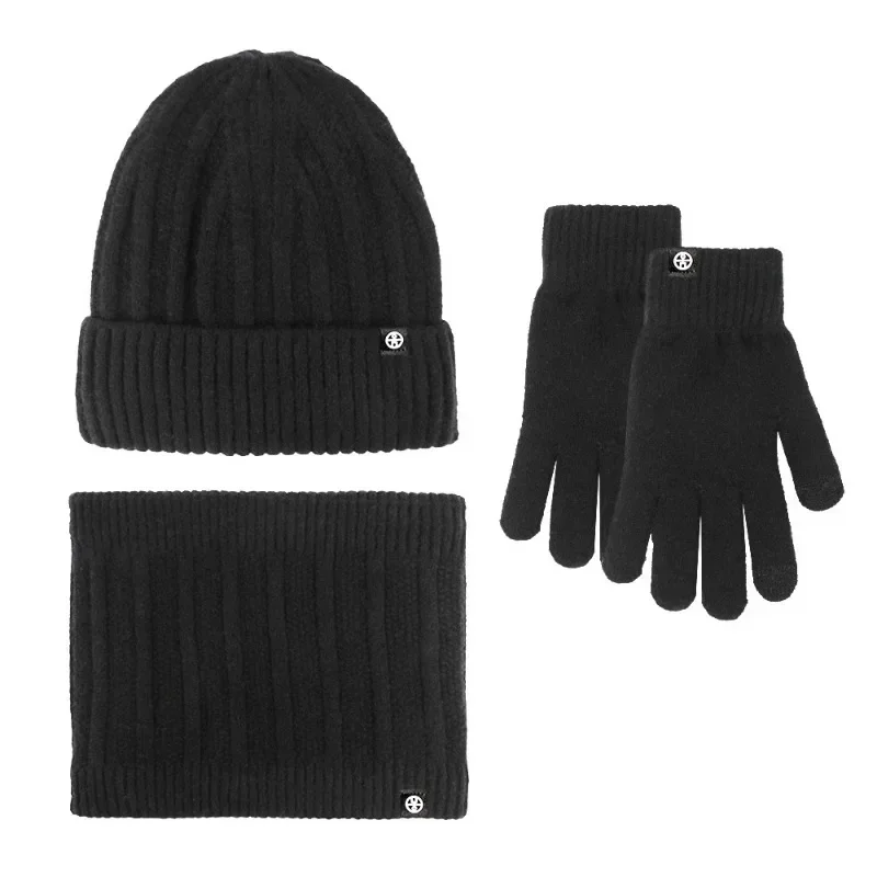 3 in 1 Hut Handschuhe Schal Set Frauen Männer Winter Outdoor Samt Hut Plüsch Hals Snood wärmer thermisch warm Touchscreen Handschuhe Kit