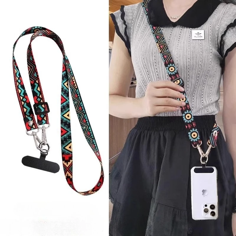 

Mobile Phone Lanyard Retro Totem Crossbody Strap Long Design Can Be Carried Hung Around The Neck and Freely Adjusted