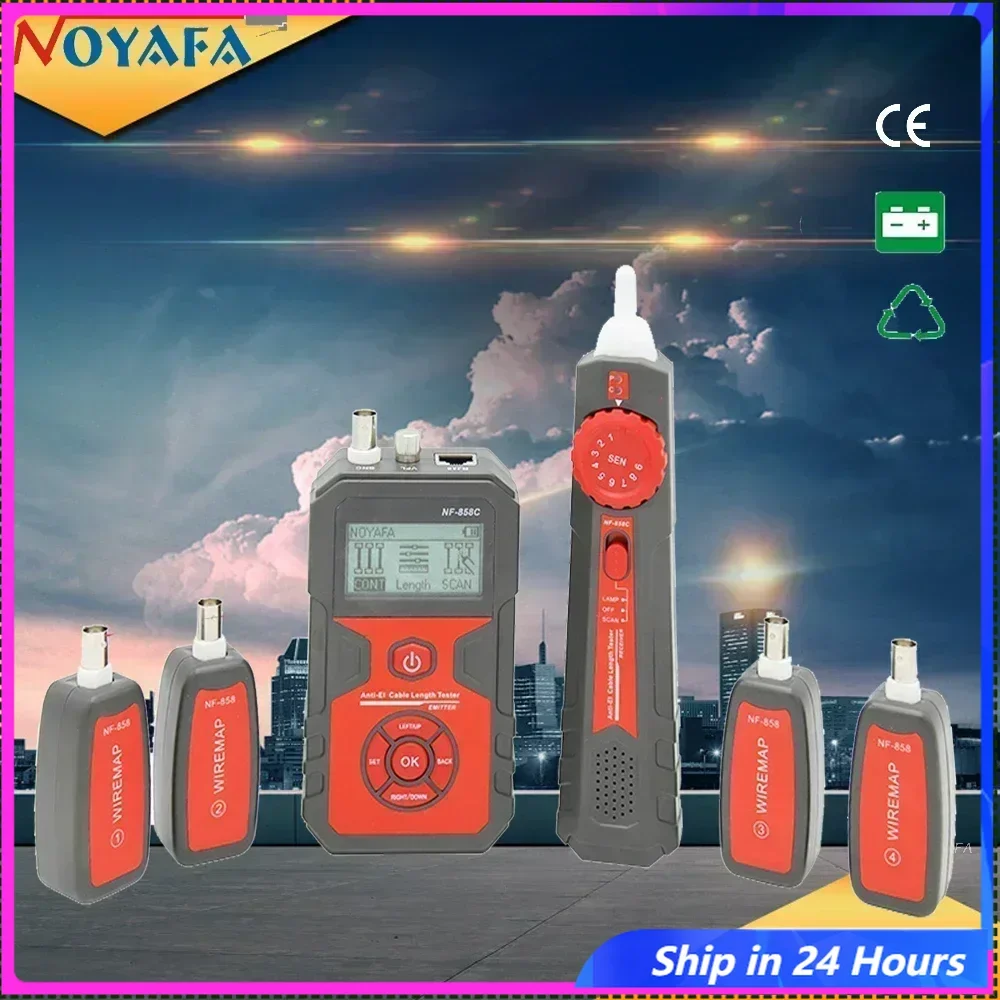NOYAFA NF-858C Тестер сетевого кабеля с функцией VFL ЖК-цифровой кабельный трекер Поиск сетевых линий Трекер проводов PoE Checker