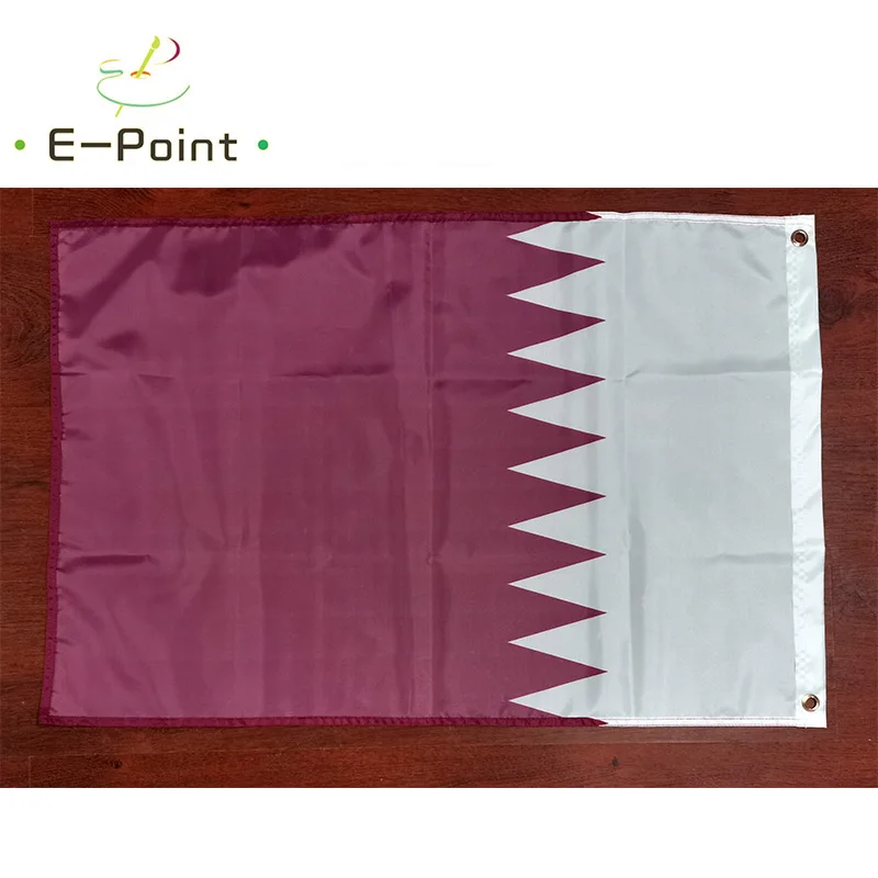 علم قطر الوطني 2ft * 3ft (60*90 سنتيمتر) 3ft * 5ft (90*150 سنتيمتر) حجم زينة عيد الميلاد للمنزل العلم راية