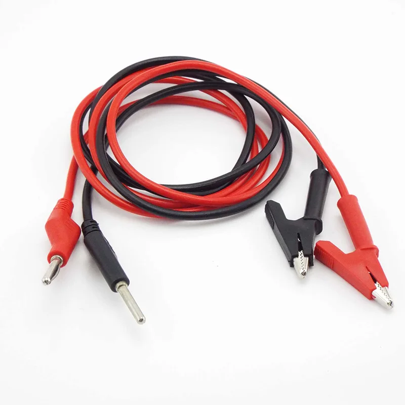 1M Test lead Wire Line Double-end electrical Voltage Banana Plug and Alligator Clip Crocodile 15A multimeter DIY Test w28
