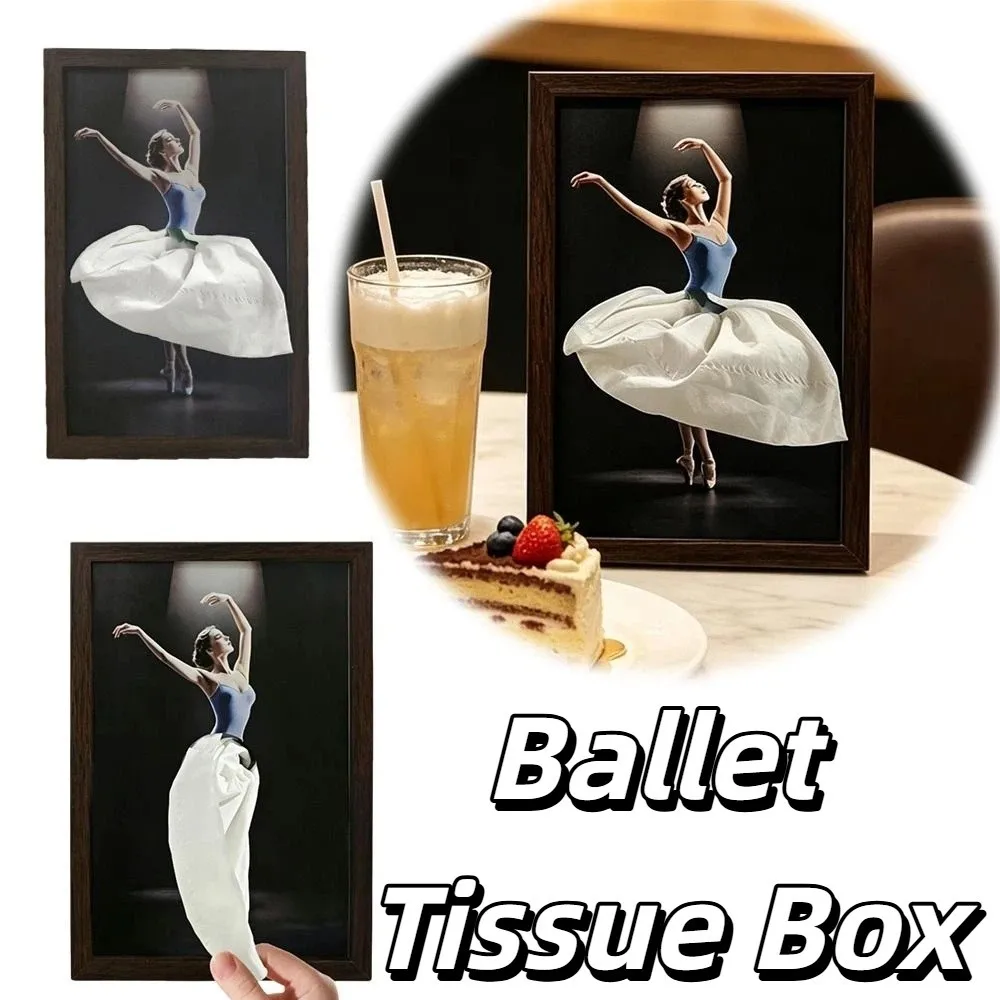 

Wooden Desktop Ballet Tissue Box Luxury Art Elegant Design Wooden Tissue Box Soaring Skirt Unique Napkin Holder Desktop Decor